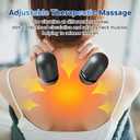 Neck Massager Pillow 3-in-1Rechargeable Neck Massager Pillow with Heat, Vibration & Traction, Deep Tissue Pain Relief, Neck Hump Corrector & Cervical Support for Home Office Travel