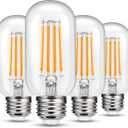 4 Pack LED Edison Bulbs, 4W Edison Light Bulbs 40W Equivalent, Vintage E26 LED Bulb T45 2700K Soft Warm White Clear Glass, 460LM Tubular Antique Filament Incandescent Lights for Home, Non-Dimmable