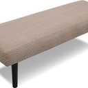 Stretch Bench Covers, Bench Seat Covers, Bench Cushions Covers, Printed Bench Seat Protector, Washable Bench Slipcover, Rectangle Bench Covers for Dining Room, Living Room, Kitchen (Twill camel) 42"D x 15"W x 3.2"H