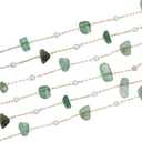 uxcell 2 Yards Irregular Gemstone Chains with Brass Chains Handmade Natural Gemstone Chains Bulk for Craft DIY Bracelet, Necklace, Jewelry Making (1 Yard for Each Piece, Green))