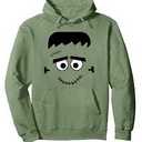 Halloween Costume Frankenstein Monster Cute Face Pullover Hoodie, Size XL