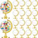 Suclain 60 Pieces Mini Globe Candy Container Gold Globe Party Favors Containers Fillable Round Candy Jars Decorations for Wedding Bridal Shower Adventure Baby Shower Travel Party Favor