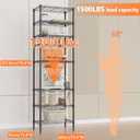 IZEUK 8 Tier Adjustable Metal Storage Shelving Unit, Heavy Duty Standing Rack Organizer for Kitchen, Pantry, Laundry Room, Garage or Basement, 2000 lbs Capacity, 23.6 W x 13.8 D x 79.5 H, Black