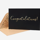50 Pack Congratulations Card – Elegant Greeting Cards With ‘’Congratulations’’ Embossed In Gold Foil Letters – For Engagement, Graduation, Wedding - 52 Kraft Envelopes Included - 4" x 6" - Black