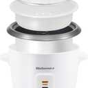 Elite Gourmet ERC003NSTX Rice Cooker & Food Steamer, Non-Stick Pot, White