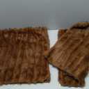 RYNGHIPY Faux Rabbit Fur Throw Blanket Ruched Plush Fuzzy Blanket for Couch Bed Sofa Heavy Warm Comfy Throws for Living Room Bedroom Machine Washable (Solid Brown, 51''x63'')