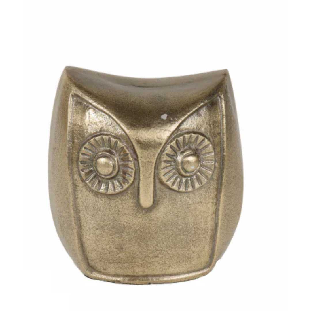 Owl Statue Metal Art Sculpture Handmade Antique Decorative Brass Collectible Figurine for Home Decoration