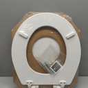 Mayfair Linden Slow Close Toilet Seat, Non Slip Heavy Duty Wood, Easy Install, Round, White