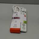 GE Surge Protector Power Strip, 10 Ft Extension Cord, 6 Outlet Extender, 800 Joules, Flat Plug, Twist-to-Close Safety Covers, ETL Listed, White, 14092