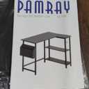 Pamray 40 Inch L Shaped Computer Desk with Reversible Side Storage Shelves, Small Corner Desk for Small Space Home Office, Writing Study Table PC Desk for Bedroom, Vintage