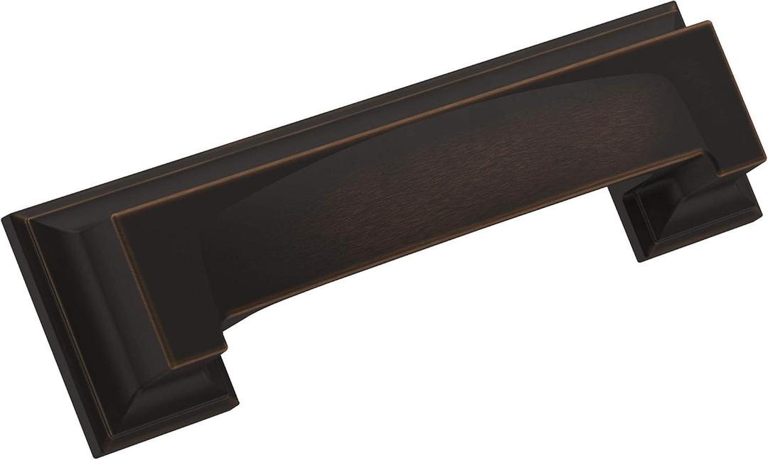 Amerock | Cabinet Cup Pull | Oil Rubbed Bronze | 3 inch & 3-3/4 inch (76mm & 96 mm) Center-to-Center | Appoint | 1 Pack | Drawer Pull | Cabinet Handle | Cabinet Hardware