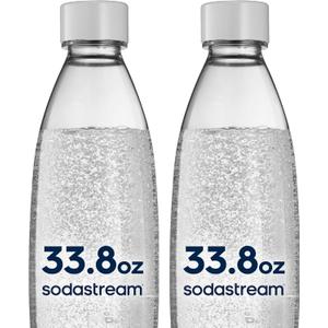 sodastream White 1L Slim Carbonating Bottles Twin Pack, Pack of 2