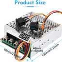 PWM DC Motor Speed Controller, DC 10V-55V / Rated 60A / Max 100A Brush Motor Stepless Speed Controller with LED Display & Forward-Brake-Reverse Switch & Ajustable Potentiometer