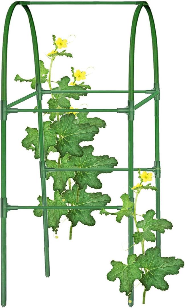 Cucumber Trellis for Plant Climbing- Cucumebr Arch Trelli for Flower Vine Vegetable Tomato Cage Raised Bed- Foldable Garden Tunnel Trellis