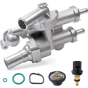 Aluminium Engine Coolant Thermostat Housing Compatible with Chrysler Dodge Jeep Vehicle 200 08-10, Sebring 08-14 & Avenger 09-17, Journey & Compass 07-17 Patriot 07-20 Replaces# 68003582AB, 902-319