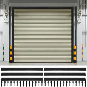 DoubleFill 8 x 8 ft Garage Door Brush Seal Kit, 3 Inch Roll up Door Seal with Aluminum Track, Heavy Duty Nylon Brush for Commercial Doors, Warehouse Barn, Energy Saving, Pest Proof, Black