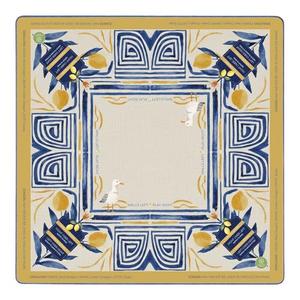 American Mahjong Mat – 31.5 x 31.5 Inch Non Slip Noise Reducing Padded Game Table Mat for American Mah Jongg, Canvas Carrying Bag, Amalfi Mediterranean Design