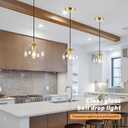 KoKo&Yukina 8" Clear Glass Pendant Lights Kitchen Island 2 Pack Modern Globe Pendant Light Mid-Century Modern Gold Pendant Light Fixtures for Dining Room Bedroom Entryway Hallway (Bulb Included), 8 inch - standard