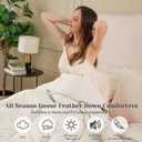 Joysoul Twin Size Down Comforter - All Season Ultra Soft Goose Down & Feather Fiber Fill, Luxury Hotel Cream Duvet Insert with Corner Tabs (68" X 88")