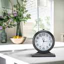 Retro Mantel Dcor Desk Clock, 10-inch Vintage Table Clocks for Fireplace, Easy to Read Clocks for Living Room, Bedroom, Office, Desktop Decoration (Black)