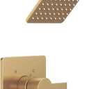 Replacement for Delta 13/14 Series Shower Trim Kit, Compatible with Delta R10000 Valve Shower Faucet Set, Brushed Gold Shower Head and Handle Set, Champagne Bronze (Cartridge and Valve Not Included)