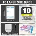 HIBAG Vacuum Storage Bags with Electric Pump, Vacuum Seal Bags for Clothing, Pillows, Blanket Bedding Comforters, 10 pack Large