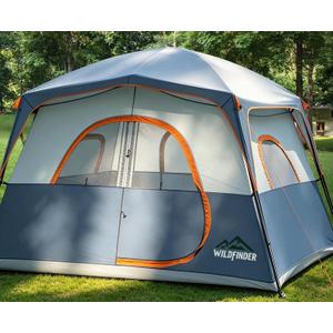 WildFinder Camping Tent 6 Person, Family Tent with Rainfly
Double Layer,Waterproof & Windproof, Portable Easy Setup Tents for Camping, Suitable for Camping & Hiking