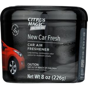 Citrus Magic On The Go Odor Absorbing Solid Air Freshener, Luxurious New Car, 8-Ounce, Pack of 1