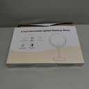 Lighted Makeup Mirror, 3000 mAh Rechargeable Double Sided Magnifying Vanity Mirror with 3 Colors, 1x/10x, 360 Rotation , Brightness Adjustable Magnification Cosmetic Light up Mirror, Women Gift (Nickel)