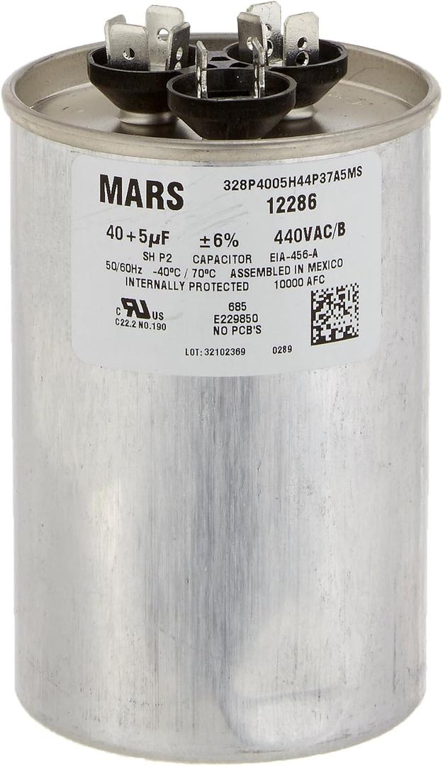 MARS - Motors & Armatures 12286 40 + 5 uF MFD x 440 VAC Genteq Replacement Dual Capacitor