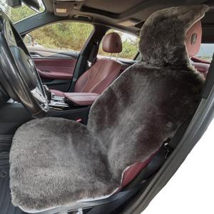 Genuine Sheepskin car seat Covers auto Accessories for Winter and Summer Merino Wool seat Covers fits Trucks sedans suvs minivans from Seats Damage (Charcoal Gray)