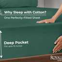 Royale Linens 100% Organic Cotton Fitted Sheet - Percale Weave - Super Soft Deep Pocket Bottom Sheets - Elastic Sheet Full Size - Full Fitted Sheets Only - (54"x75"+15", Hunter Green)
