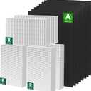 Musslan 6 Pack HPA300 HEPA Filter Replacement R with 8 Pack Activated Carbon Filter A Compatible with Honeywell Air Purifier HPA300, HPA304, HPA200, HPA3300 and HPA5300 Series