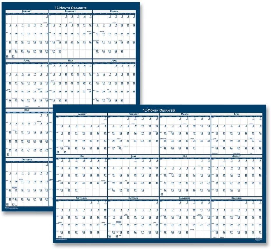 House of Doolittle 2026 Yearly Dry Erase Wall Calendar, 33" x 66", Reversible, Blue (3962-26)