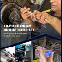 Orion Motor Tech 10pc Drum Brake Tool Kit, Drum Brake Tool with Drum Brake Spring Tool, Brake Spring Compressor, Brake Spring Pliers, Drum Brake Adjusting Tool, Brake Spoon Set, Brake Drum Tool Kit