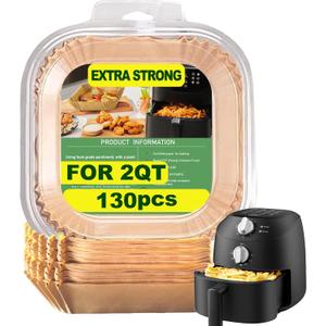 Air Fryer Paper Liners for Chefman 6 QT Compact, 200Pcs 6qt Air Fryer Liners, 8 quart Air Fryer Liners, Parchment Paper Liner for Chefman TurboFry 8Qt Stainless Steel
