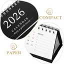 2026 Mini Calendar: Small Desktop Calendar 2025. 07-2026. 12, 18 Monthly Standing Flip Planner for Home School Office Organization Supplies, Black