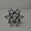 Deco 79 Metal Geometric Decorative Sculpture Home Decor Statue with Gold Accents, Accent Figurine 7" x 7" x 7", Black