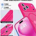 Faiono Magnetic for iPhone 17 Pro Case [Full Camera Protection][Military-Grade Protection][Compatible with MagSafe] Shockproof Protective Slim Phone Case for iPhone 17 Pro, Hot Pink