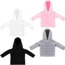 Bencailor 4 Pcs Doll Clothes Winter Sweater Hoodie Accessories Cute Hoodie Clothing Set(Black, Pink, White, Gray,18 Inch Doll)