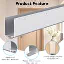 Aluminum Door Draft Stopper, 1-3/4 x 36 Weather Stripping Seal with Kick Plate, Under Door Gap Filler, U-Shape Door Sweep for Bottom of Doors Exterior/Interior (Silver, 1 Pack)