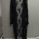 Avidlove Sexy Lace Robe for Women Lingerie Bridal Lace Babydoll Robe Lingerie Sheer Wedding Gown (Black)