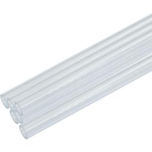 Piutouyar 6 Pcs Round Clear Rigid Tubing Pipe, 0.16 Inch (4 mm) ID x 0.24 Inch (6 mm) OD x 12 Inch (305 mm) Length Rigid Tubing Plastic Polycarbonate Tube