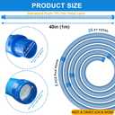 Poolvio Pool Vacuum Hose 26 Feet (8 x 40 Inch), 1.5 Inch Cuffs, Compatible with Most Inground Automatic Cleaners