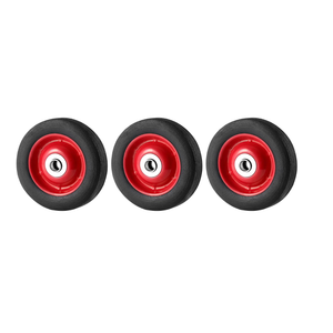 3 Pack 6 x 1.2 Inch Solid Rubber Flat Free Tire, Hand Truck Wheel with Ball Bearing and 5/8 Inch Axle Diameter, Solid Rubber Wheel, 350 lbs Capacity