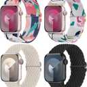 Delidigi Stretchy Bands Compatible for Apple Watch Band Women 40mm 38mm 41mm 42mm 44mm 45mm 46mm 49mm, Nylon Braided Straps for iWatch Series 11 10 9 8 7 6 SE 5 4 3 Ultra 3 2 1