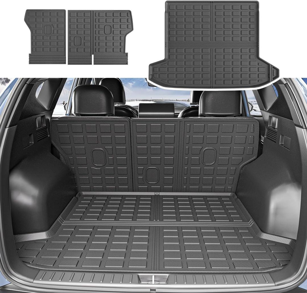 Xipoo Cargo Liner Compatible with 2022-2025 Tucson Cargo Liner Backrest Mat TPE Back Seat Protector Replacement for 2022 2023 2024 2025 Tucson Accessories (Rear Trunk Mat+Rear Backrest Mat)
