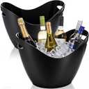 meekoo 2 Pack Ice Bucket 8 Liter Champagne Wine Bucket Black Acrylic Beverage Tub Party Drinks Ice Tub for Wine, Champagne or Beer Bottles Bar Supplies