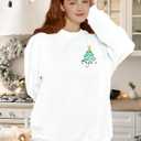 VILOVE Christmas Nurse Sweatshirt Women In My Merry Nurse Era Pullover Nurse Life Shirt Christmas Crewneck Long Sleeve Tops (White, XXL)