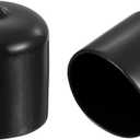 uxcell 14 pcs Round Rubber End Caps 1 1/4"(31mm) Black Vinyl Cover Screw Thread Protectors